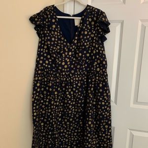 Navy and Gold Polka Dot Size 4x